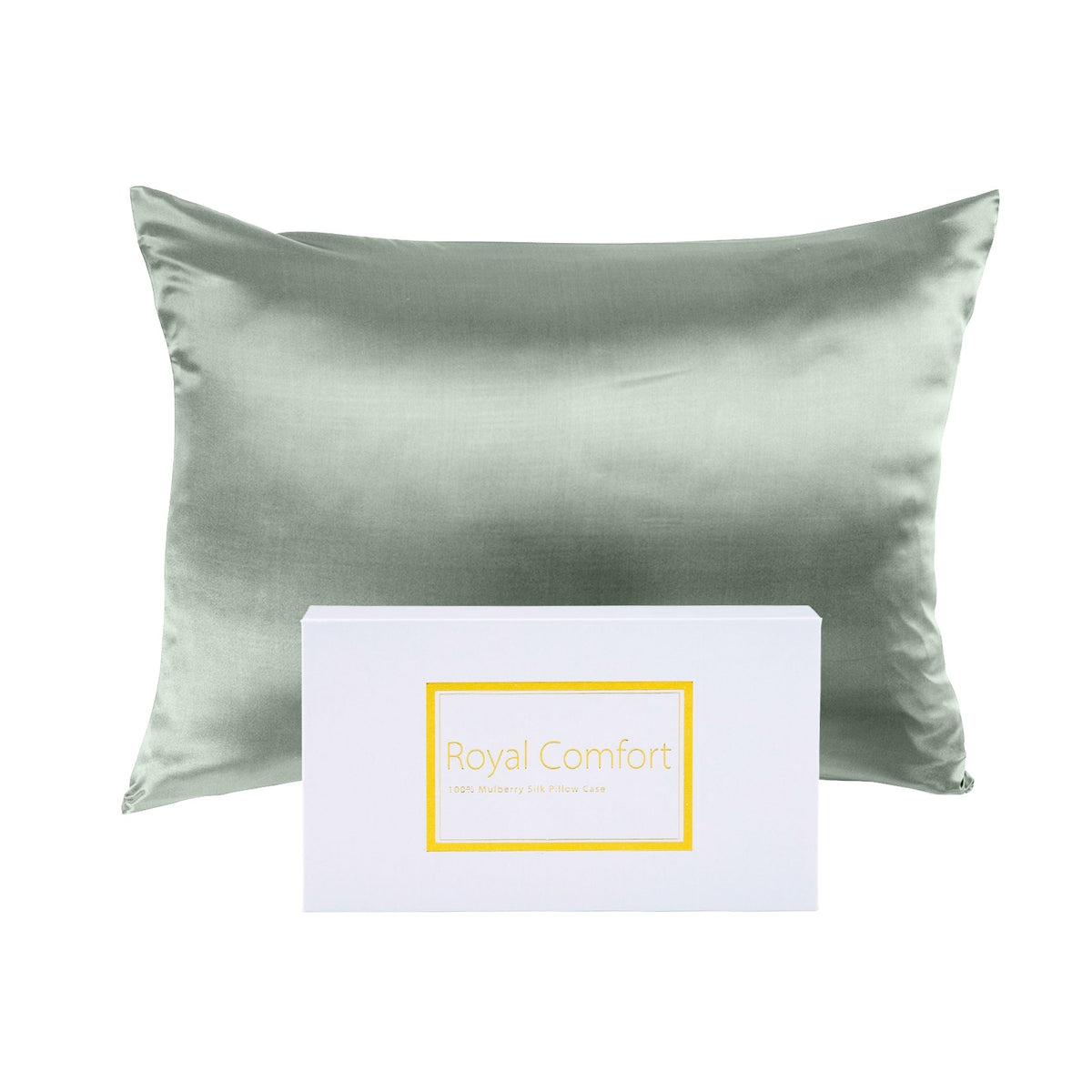 Royal Comfort Mulberry Silk Pillowcase Twin Pack 51 x 76cm - Sage