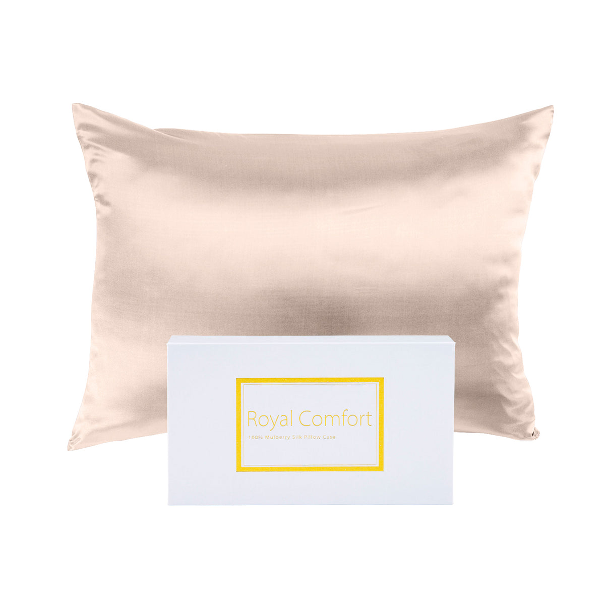 Royal Comfort Silk Pillow Case 100% Mulberry Silk Pillowcase - Champagne Pink