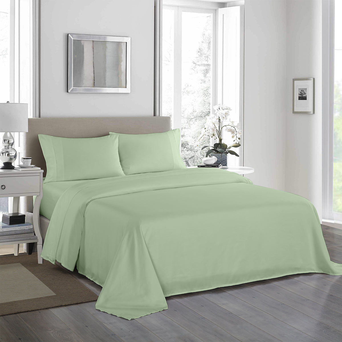 Royal Comfort 1200 Thread Count Sheet Set 4 Piece Ultra Soft… - V160-10002278