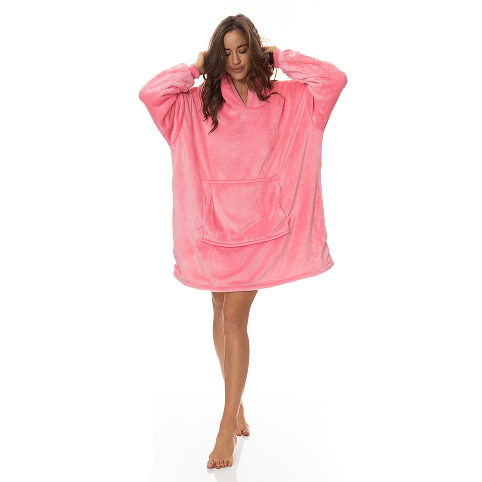 Royal Comfort Snug Hoodie Nightwear Super Soft Reversible Coral… - V160-10002683