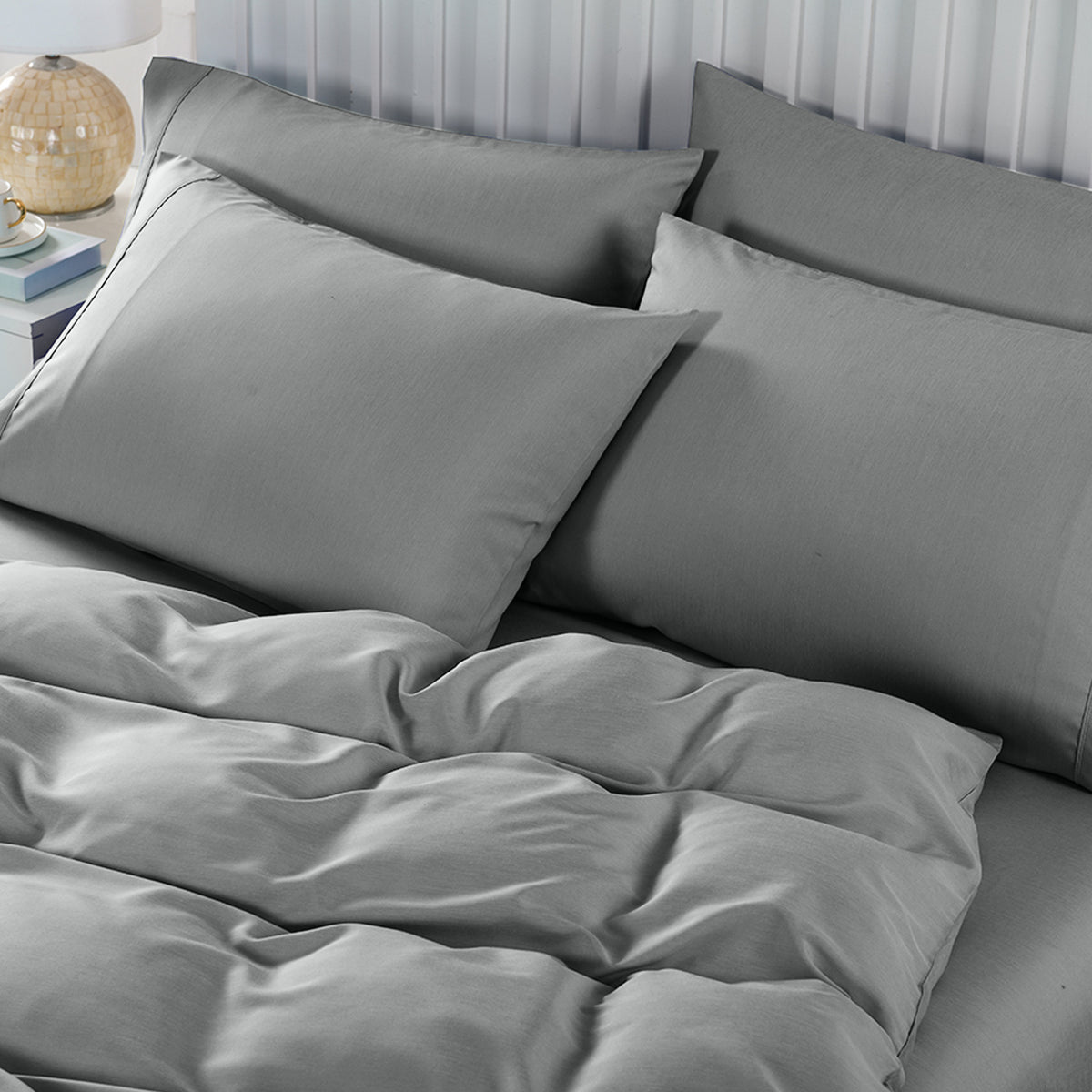 Royal Comfort 2000TC 6 Piece Bamboo Sheet & Quilt Cover Set… - V160-10002692