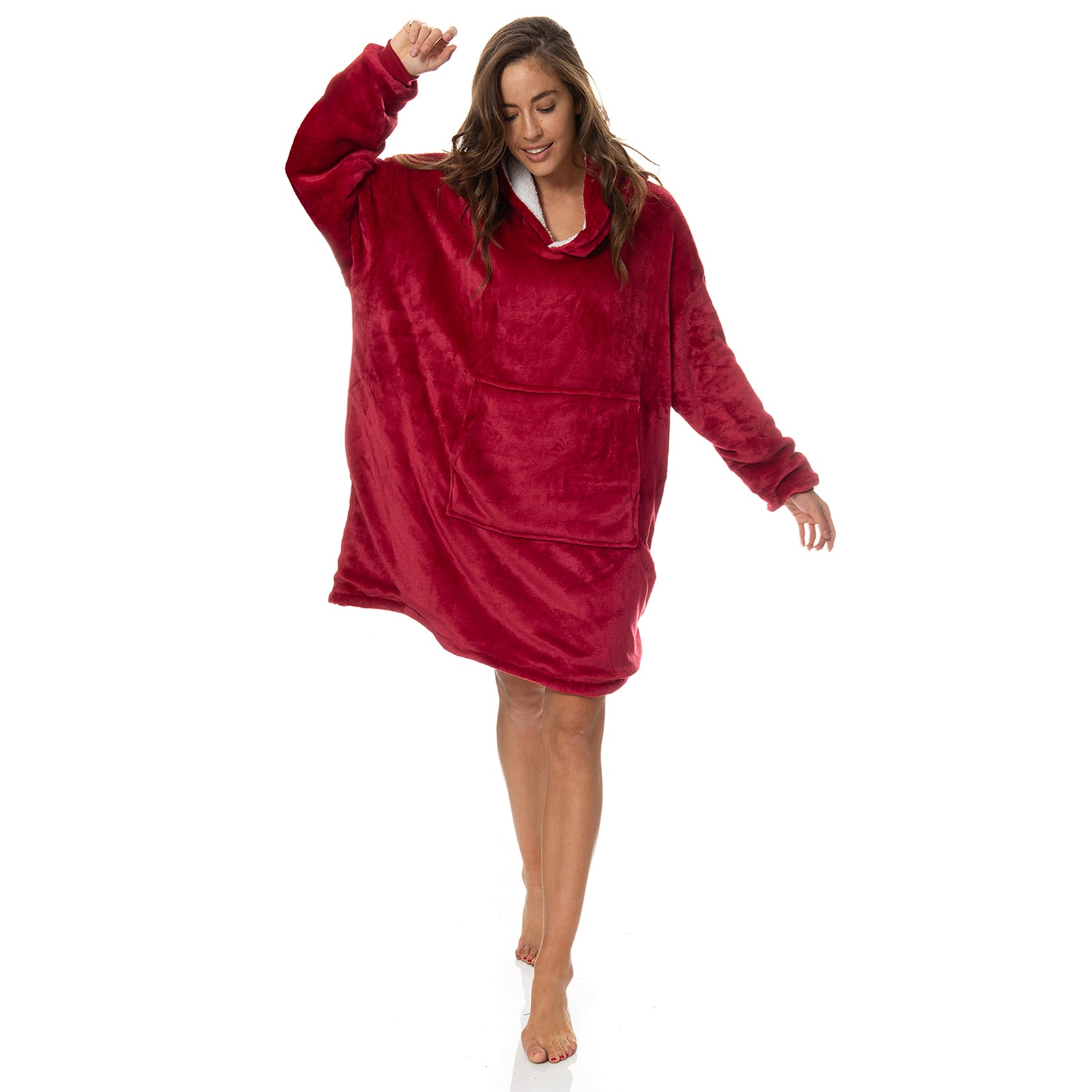 Royal Comfort Snug Hoodie Nightwear Super Soft Reversible Coral… - V160-10002941