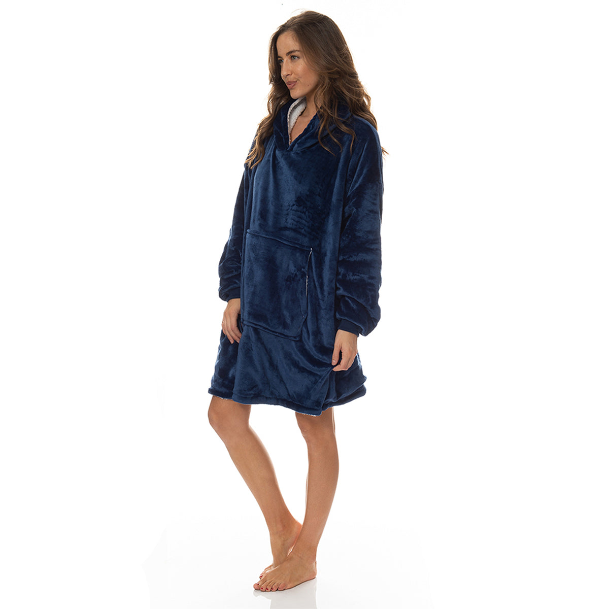 Royal Comfort Snug Hoodie Nightwear Super Soft Reversible Coral… - V160-10002942