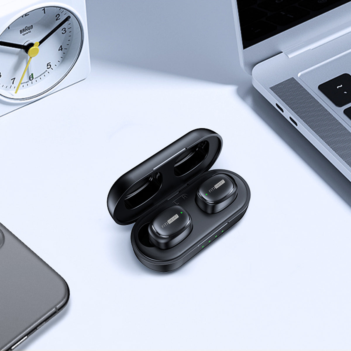 FitSmart In Ear Buds with Charging Case Wireless Black