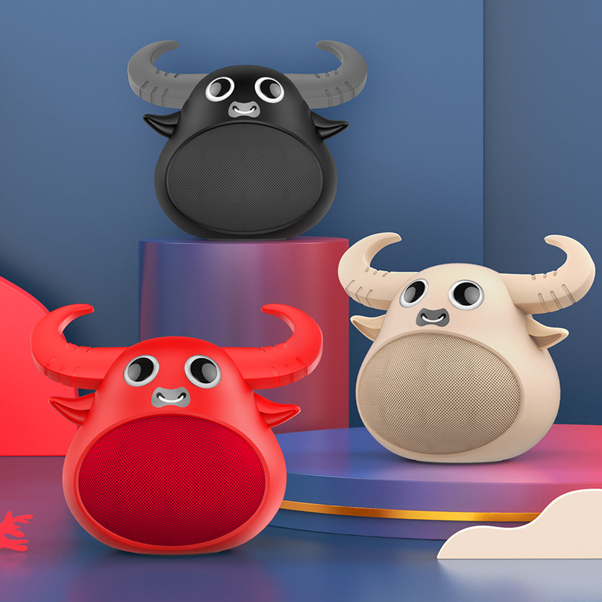 Fitsmart Bluetooth Animal Face Speaker Wireless Stereo Sound - Khaki