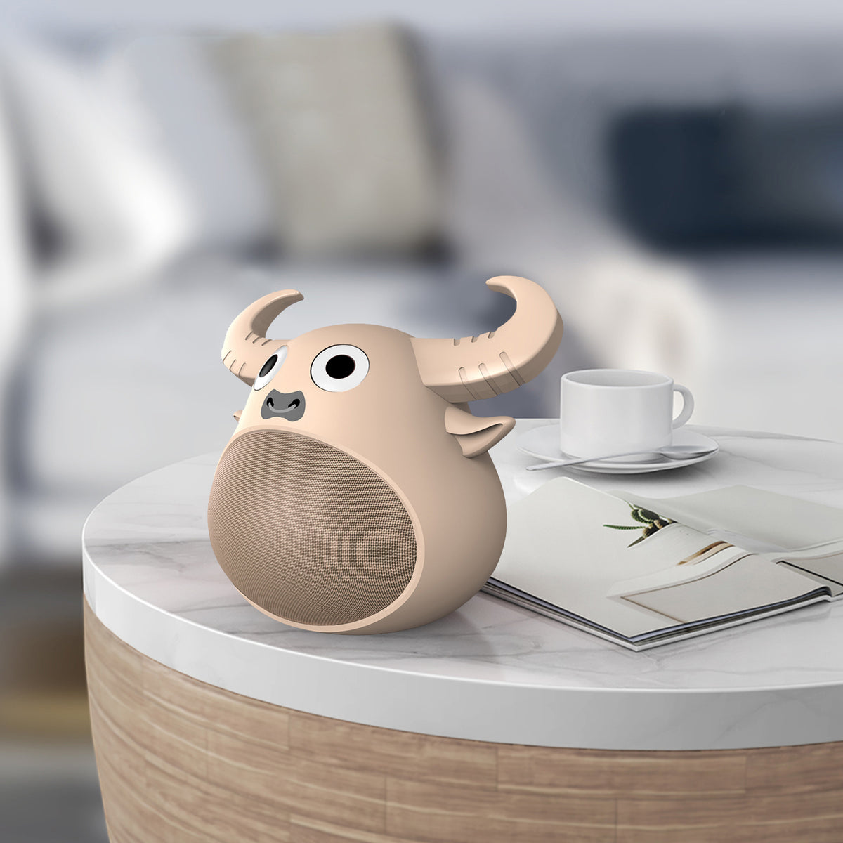 Fitsmart Bluetooth Animal Face Speaker Wireless Stereo Sound - Khaki