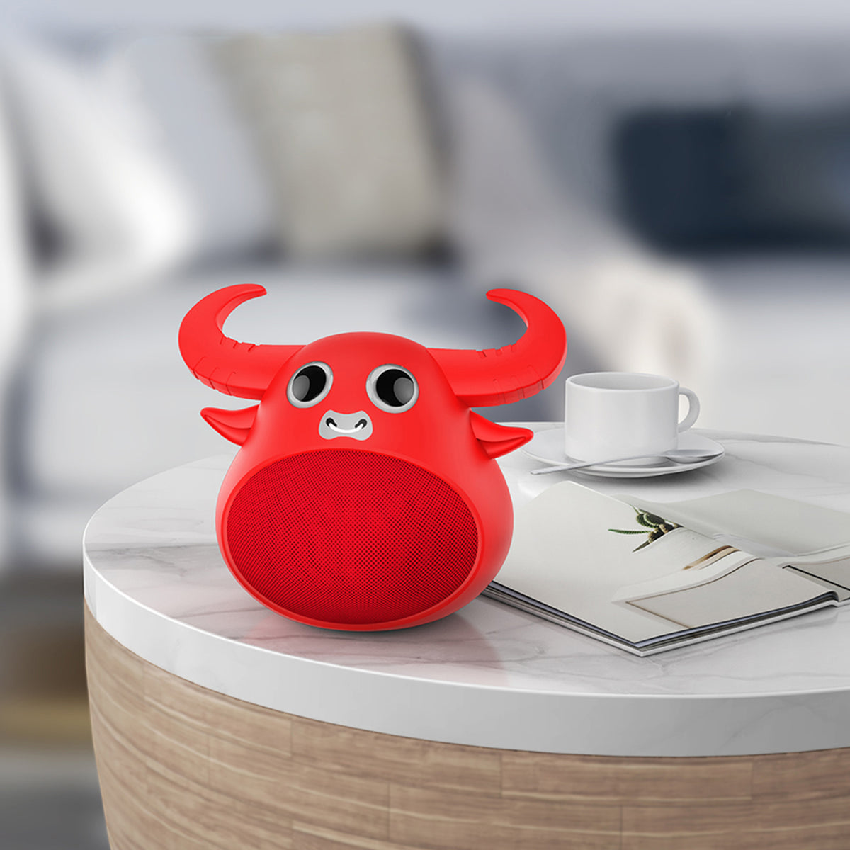 Fitsmart Bluetooth Animal Face Speaker Wireless Stereo Sound - Red