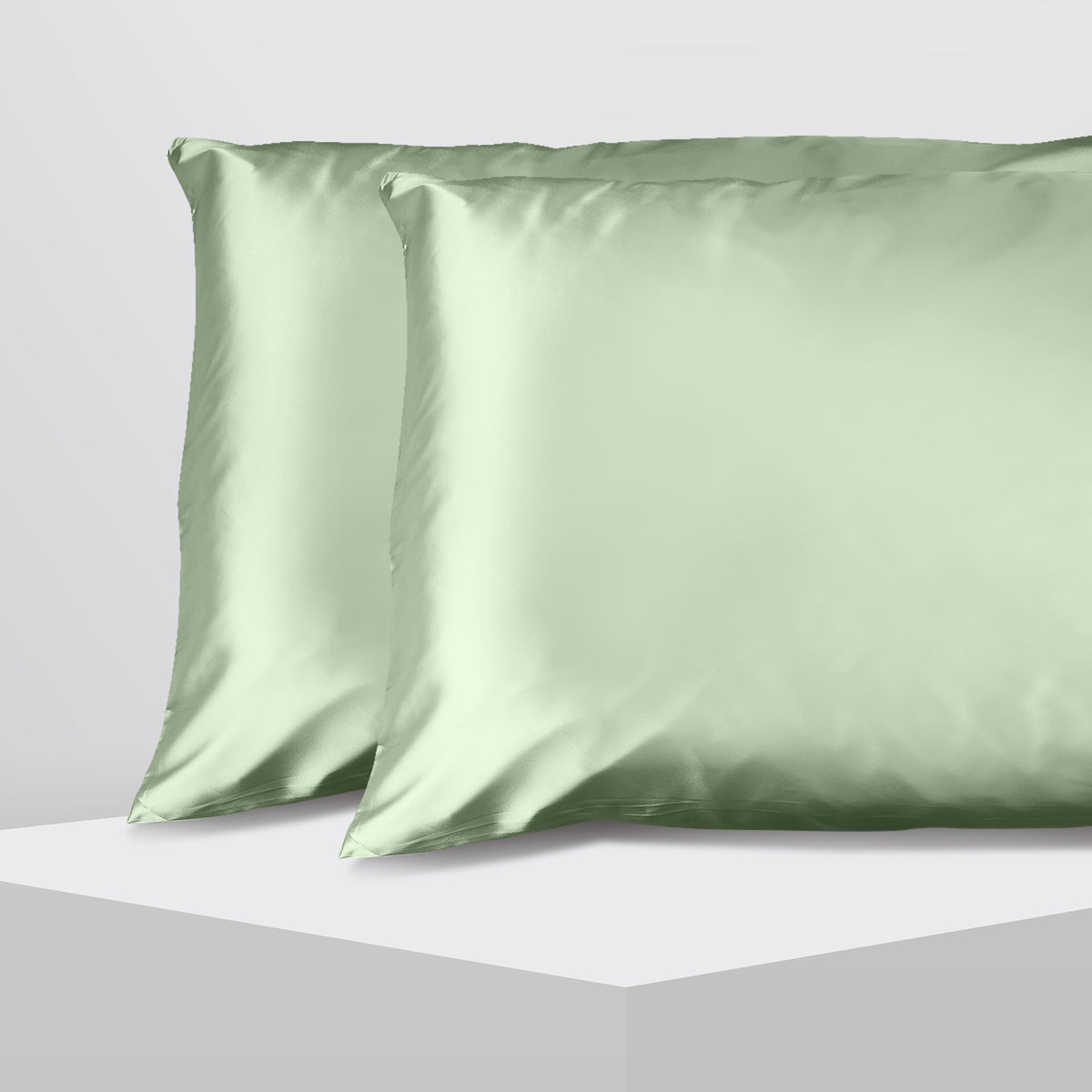 Casa Decor Luxury Satin Pillowcase Twin Pack Size With Gift Box - Sage Green