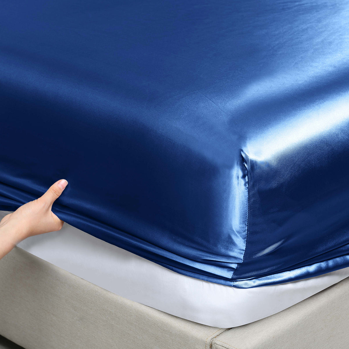 Royal Comfort Satin Sheet Set 3 Piece Fitted Sheet Pillowcase… - V160-10003471
