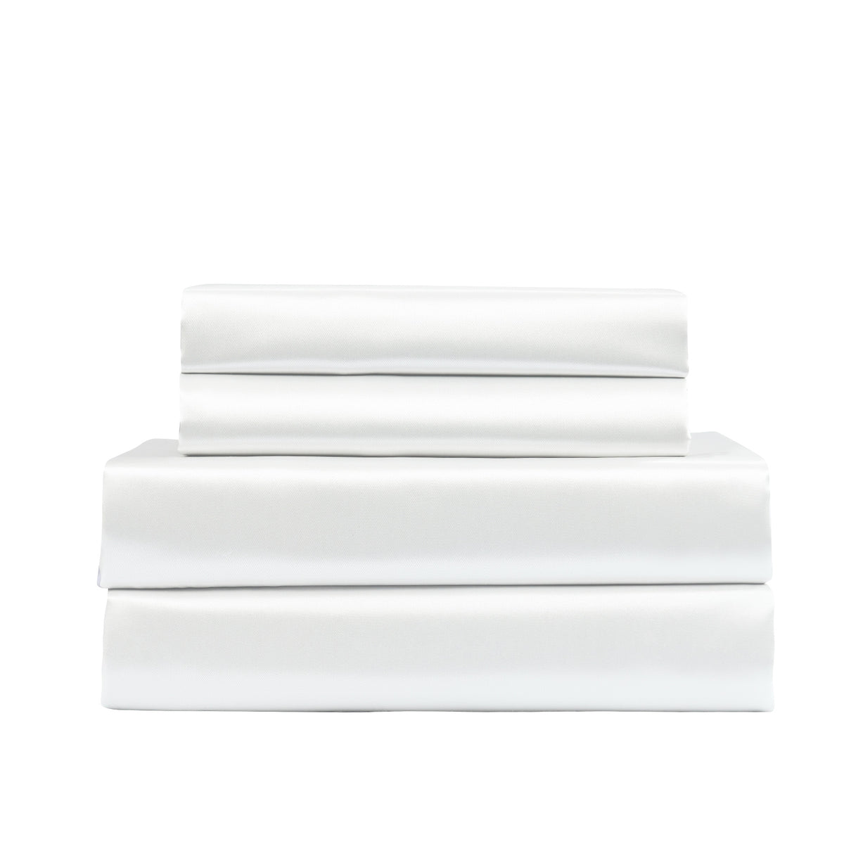 Royal Comfort Satin Sheet Set 4 Piece Fitted Flat Sheet… - V160-10003478