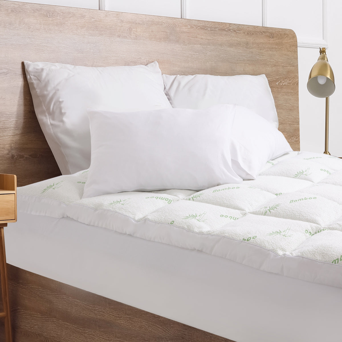 Royal Comfort 1000GSM Luxury Bamboo Covered Mattress Topper… - V160-10003779