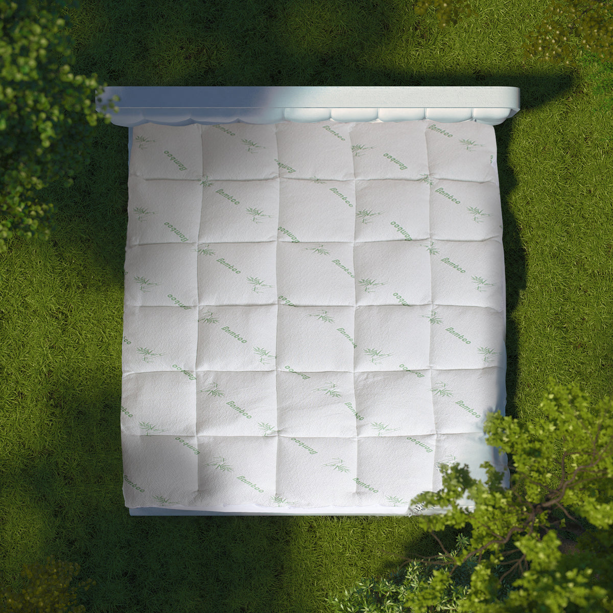 Royal Comfort 1000GSM Luxury Bamboo Covered Mattress Topper… - V160-10003779