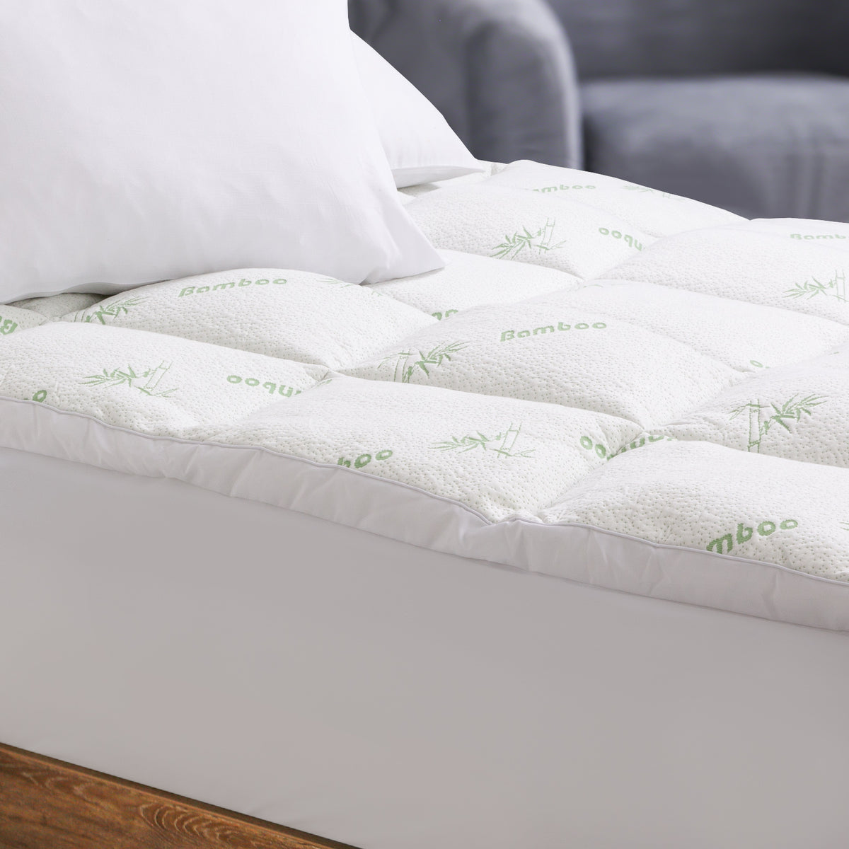 Royal Comfort 1000GSM Luxury Bamboo Covered Mattress Topper… - V160-10003780