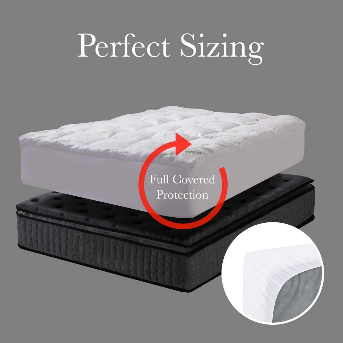 Royal Comfort 1000GSM Luxury Bamboo Covered Mattress Topper… - V160-10003781