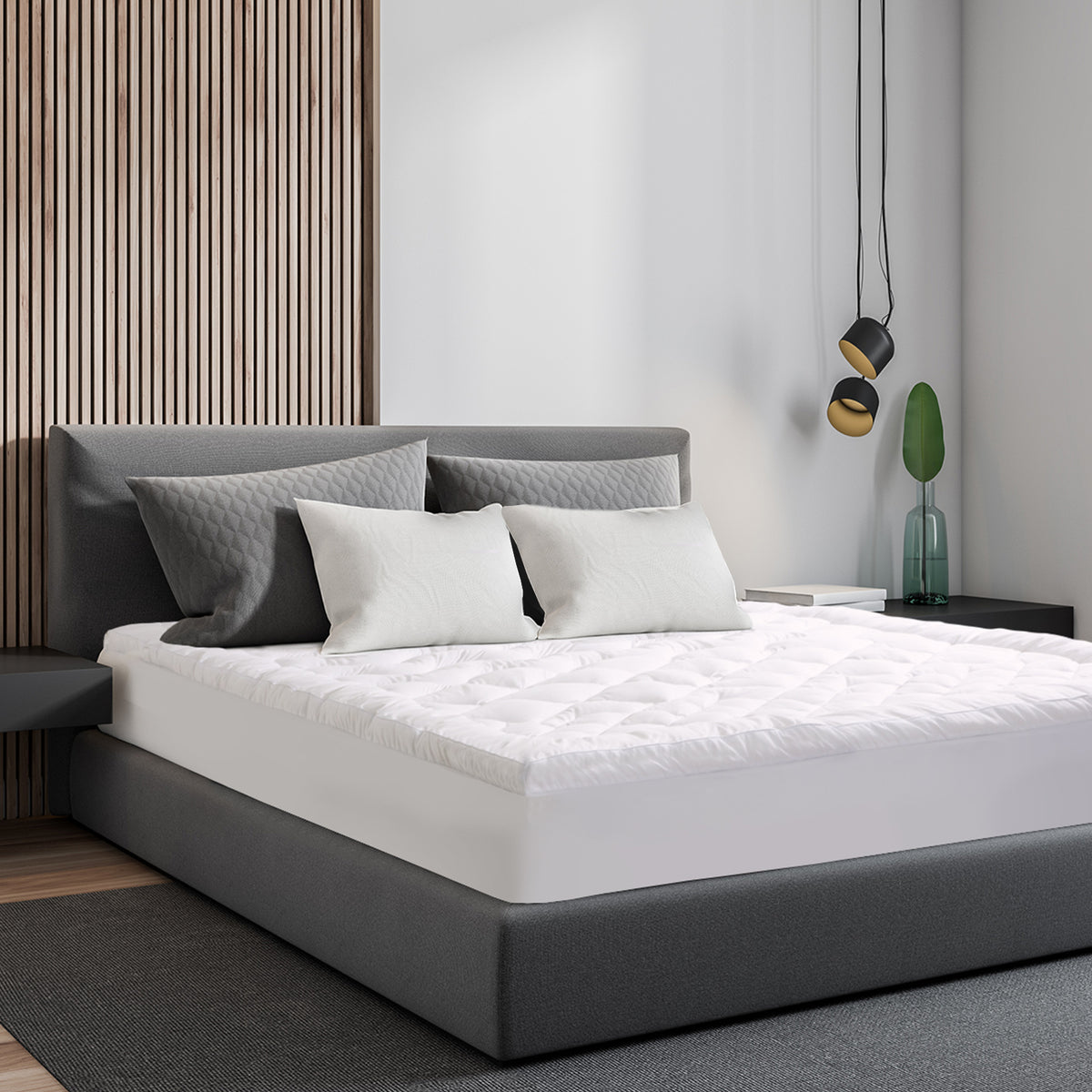 Royal Comfort 1200GSM Deluxe 7-Zone Mattress Topper Luxury… - V160-10003785