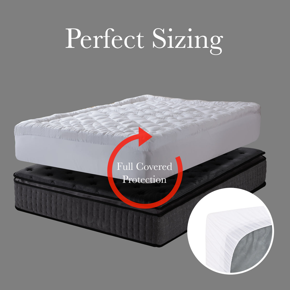 Royal Comfort 1200GSM Deluxe 7-Zone Mattress Topper Luxury… - V160-10003785