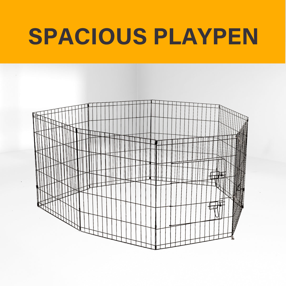 4Paws 8 Panel Playpen Puppy Exercise Fence Cage Enclosure Pets… - V160-10004321