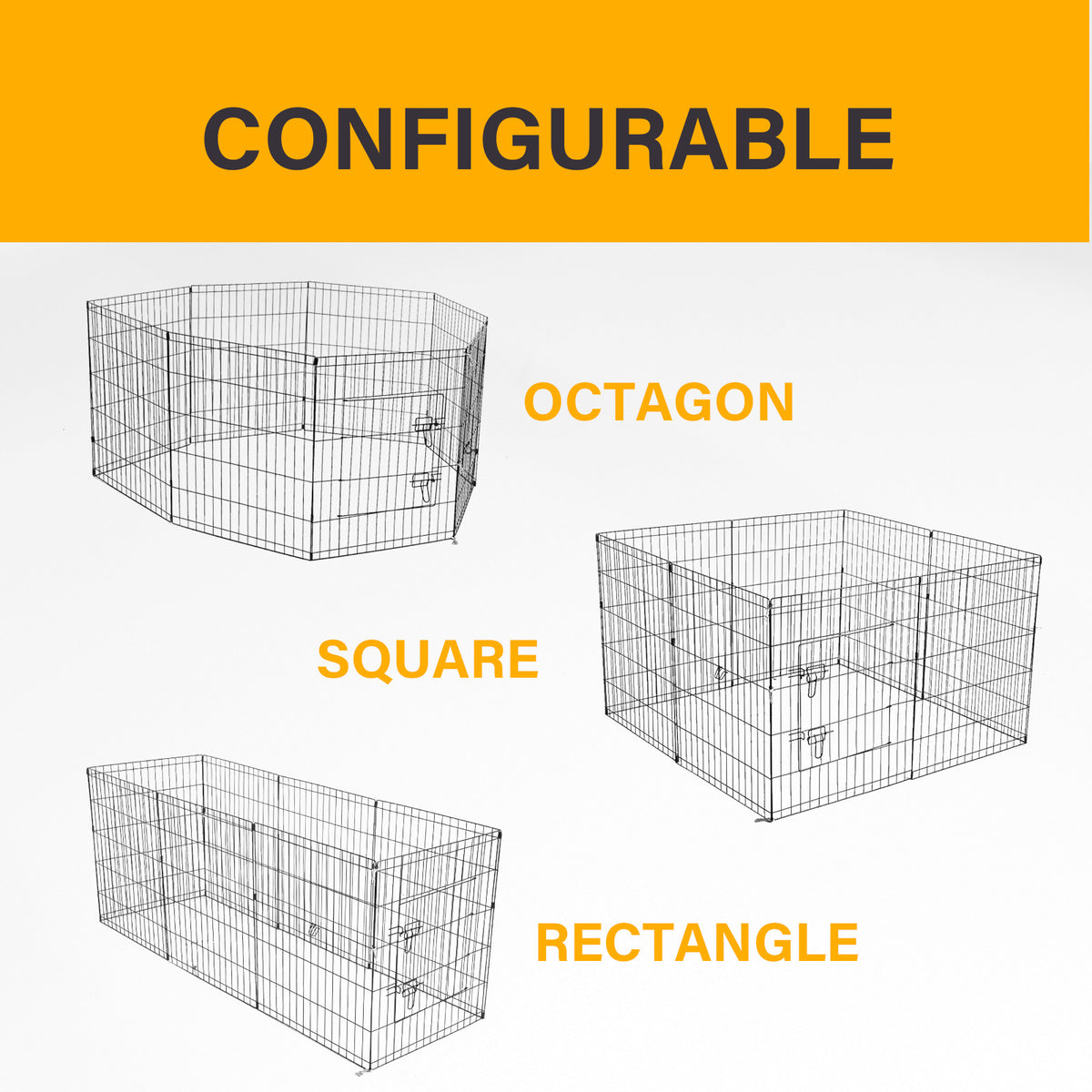 4Paws 8 Panel Playpen Puppy Exercise Fence Cage Enclosure Pets… - V160-10004322