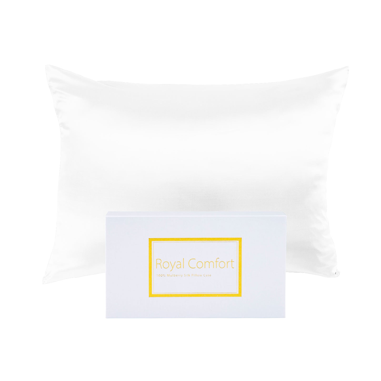 Royal Comfort Mulberry Silk Pillowcase Twin Pack 51 x 76cm - White