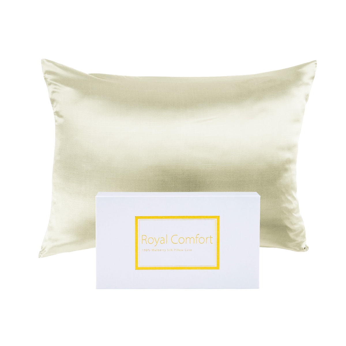 Royal Comfort Mulberry Silk Pillowcase Twin Pack 51 x 76cm - Ivory
