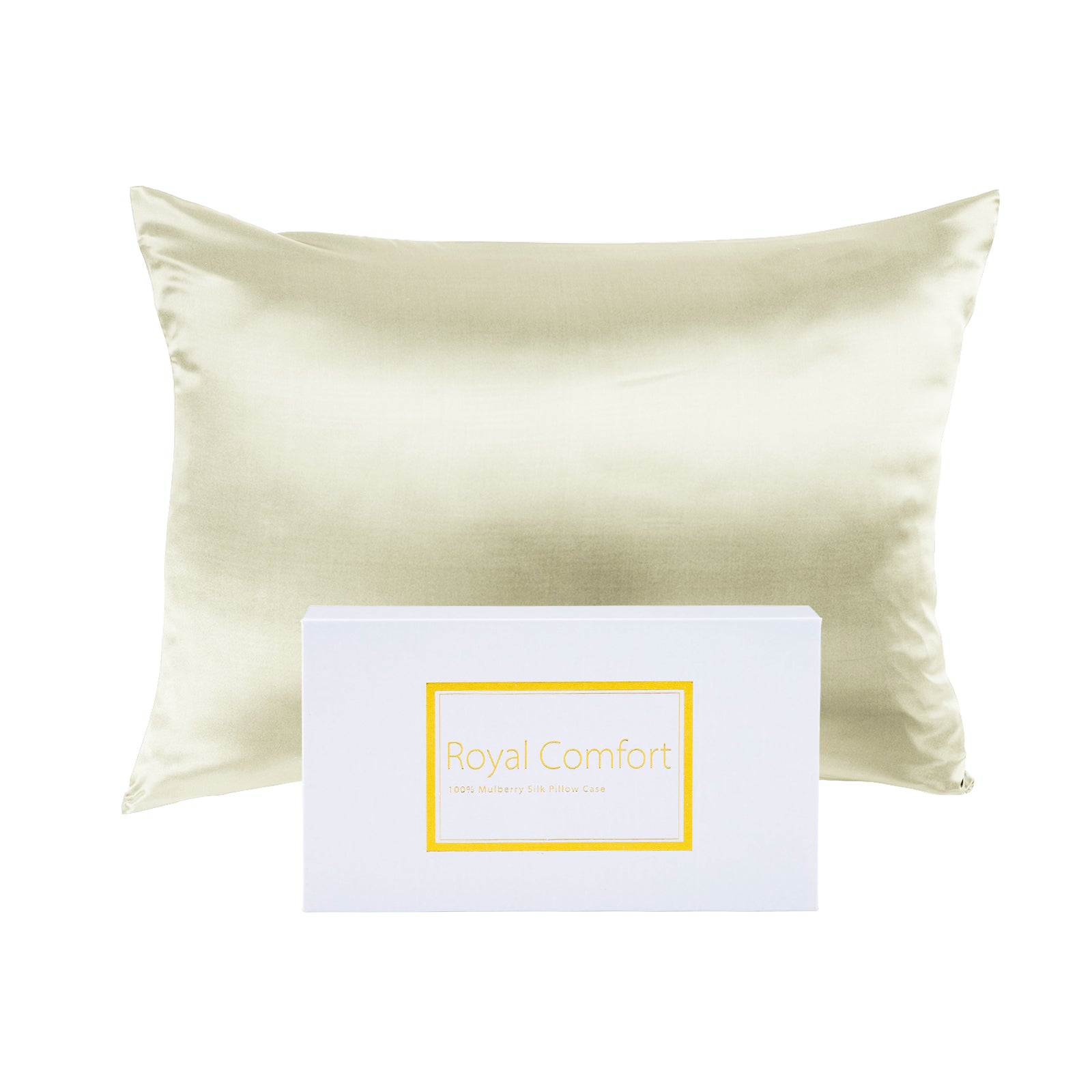 Royal Comfort Mulberry Silk Pillowcase Twin Pack 51 x 76cm - Ivory