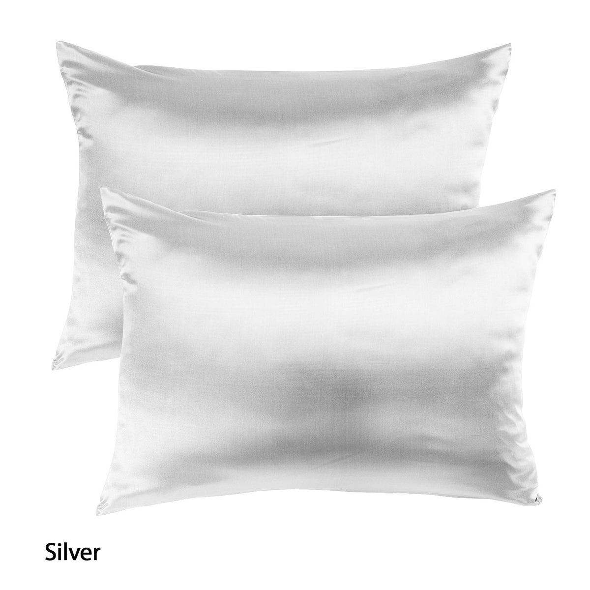Royal Comfort Mulberry Silk Pillowcase Twin Pack 51 x 76cm - Silver