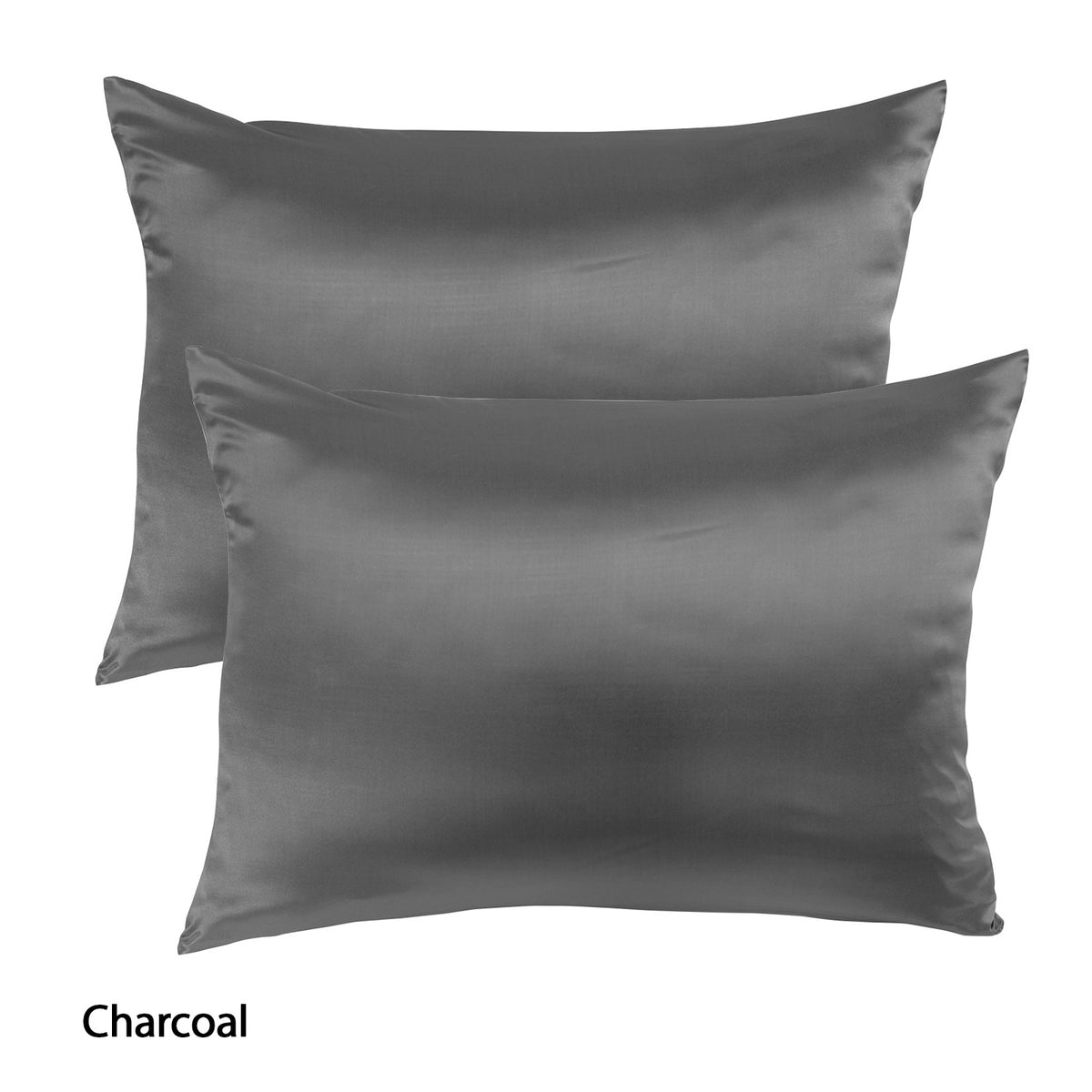 Royal Comfort Mulberry Silk Pillowcase Twin Pack 51 x 76cm - Charcoal