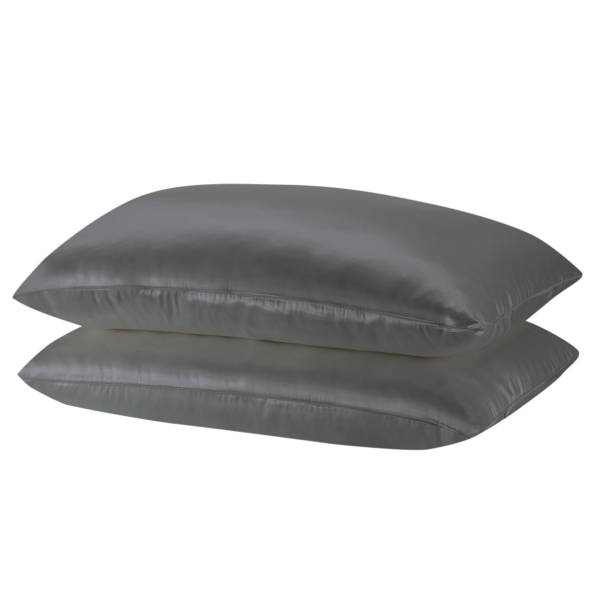Royal Comfort Mulberry Silk Pillowcase Twin Pack 51 x 76cm - Charcoal
