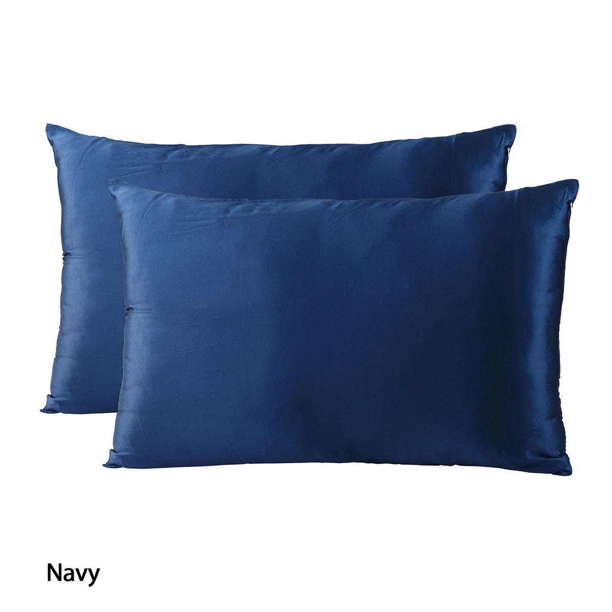 Royal Comfort Mulberry Silk Pillowcase Twin Pack 51 x 76cm - Navy