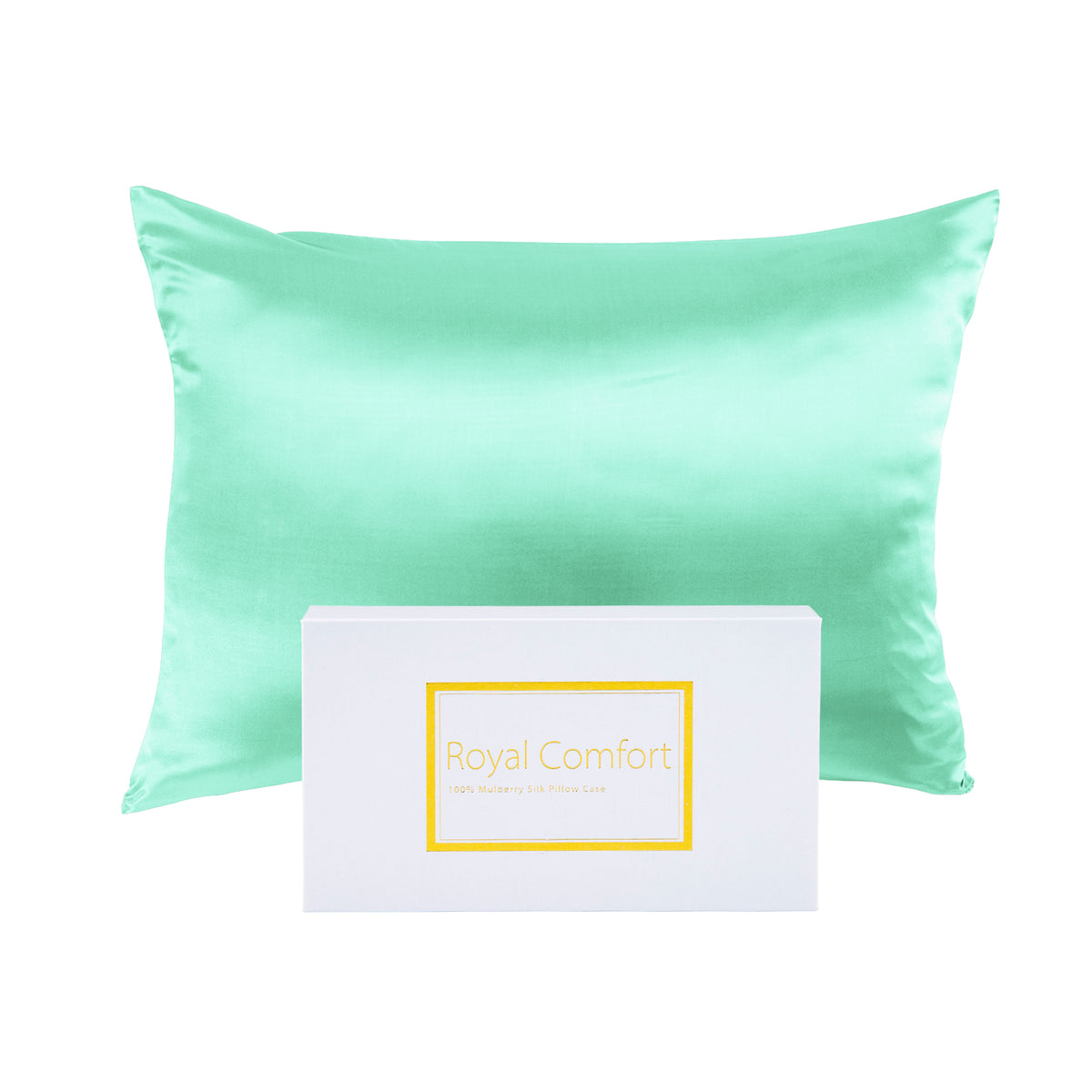 Royal Comfort Mulberry Silk Pillowcase Twin Pack 51 x 76cm - Mint