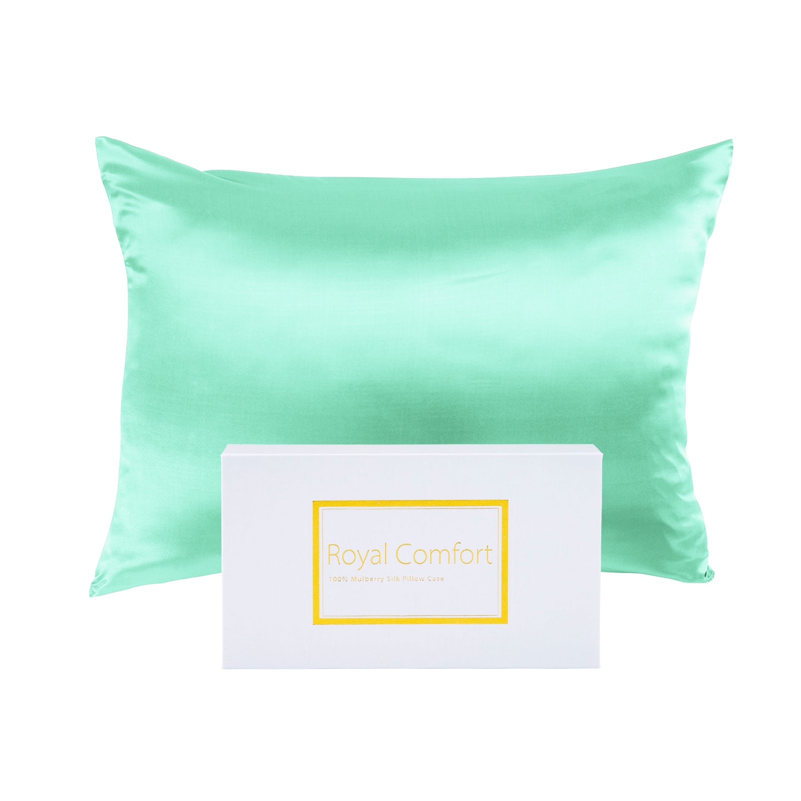 Royal Comfort Mulberry Silk Pillowcase Twin Pack 51 x 76cm - Mint