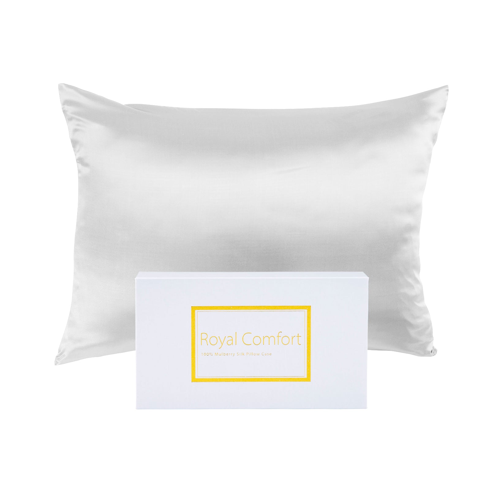 Royal Comfort Silk Pillow Case 100% Mulberry Silk Pillowcase - White