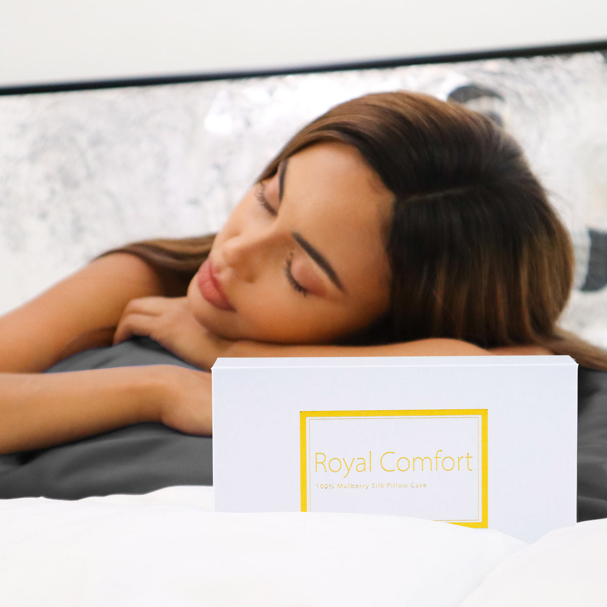 Royal Comfort Silk Pillow Case 100% Mulberry Silk Pillowcase - Charcoal