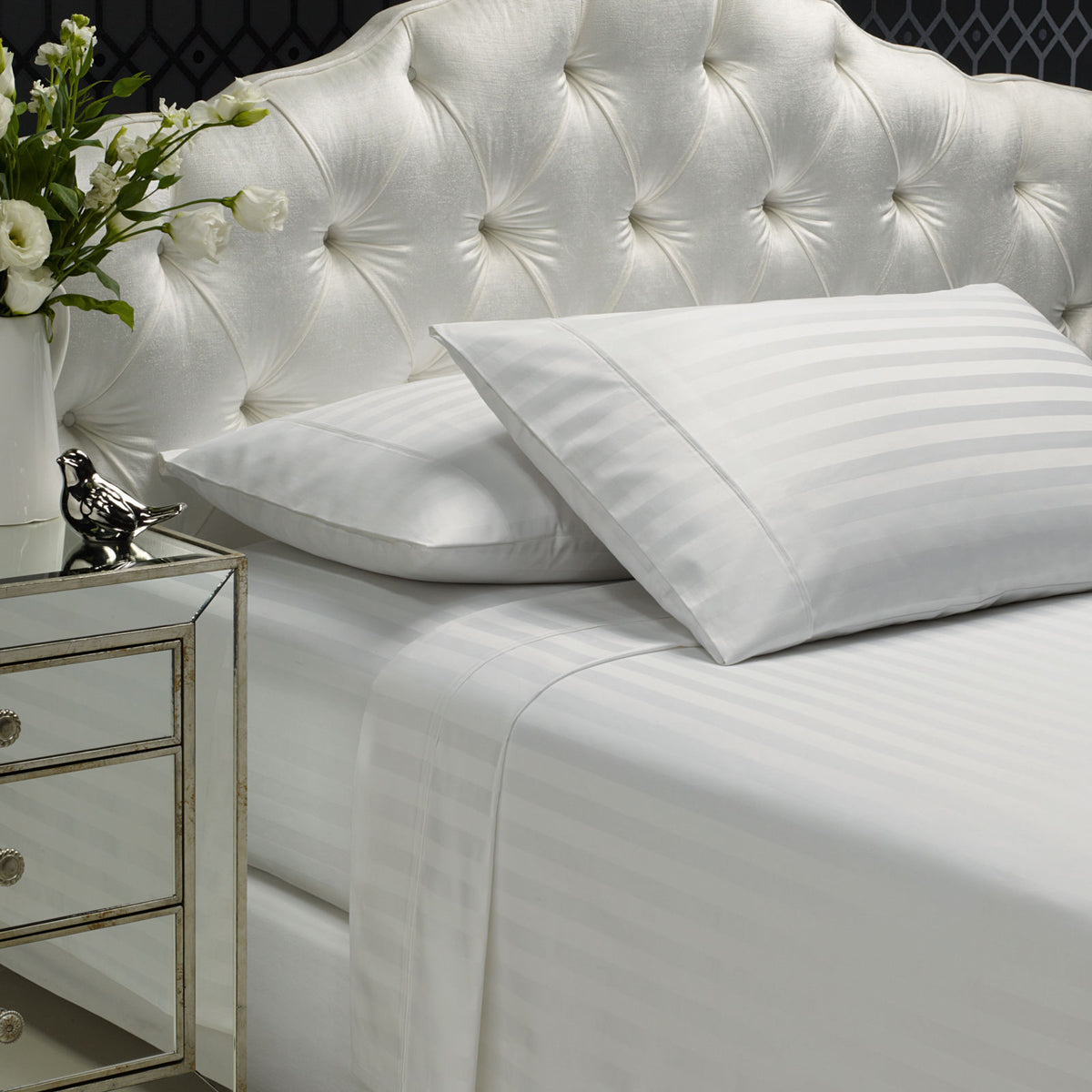 Royal Comfort 1200TC Sheet Set Damask Cotton Blend Ultra Soft… - V160-231655