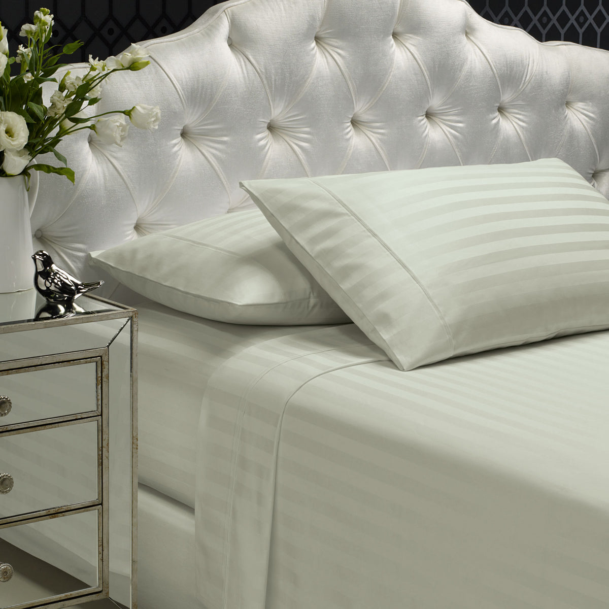 Royal Comfort 1200TC Sheet Set Damask Cotton Blend Ultra Soft… - V160-231657