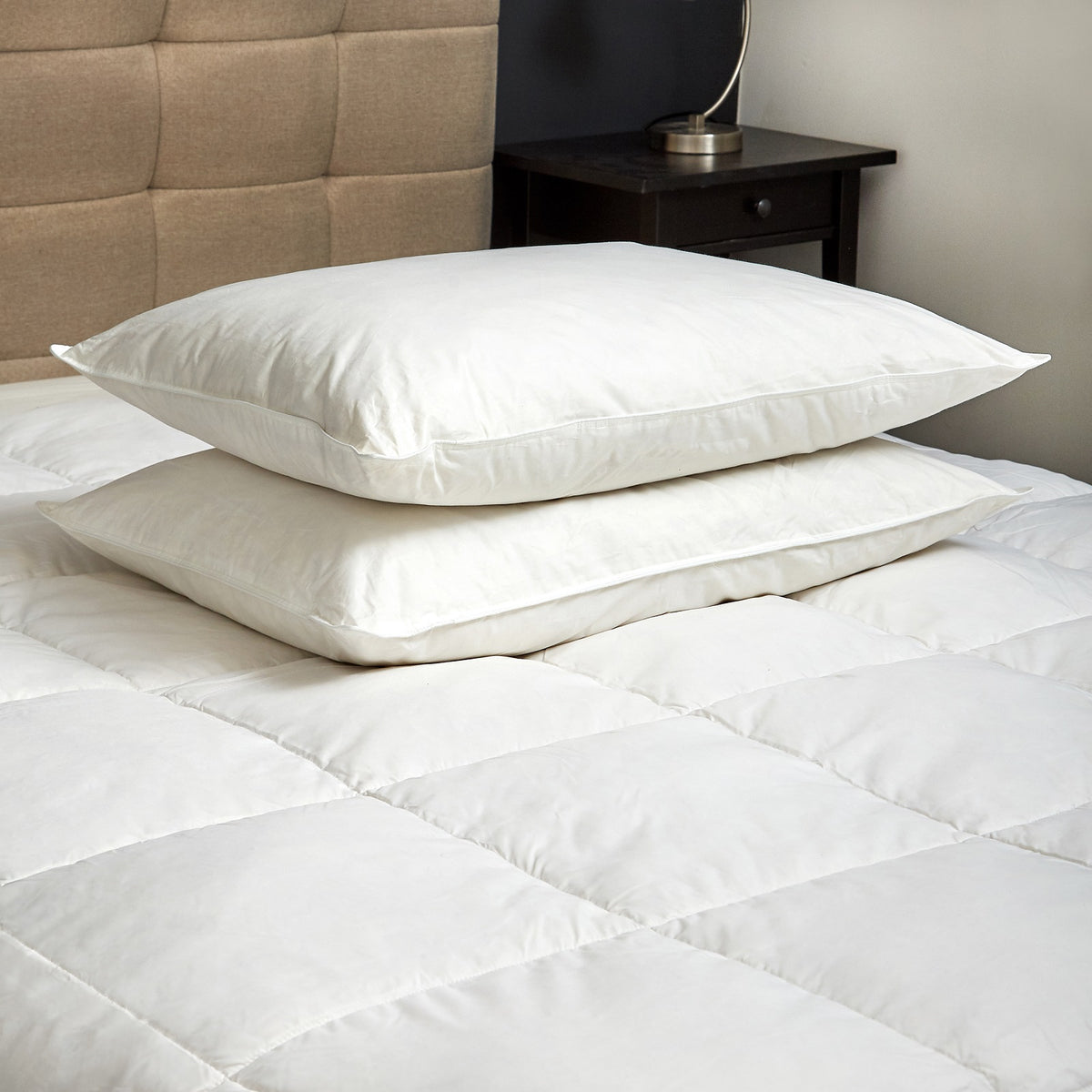 Goose Feather & Down Quilt 500GSM + Goose Feather and Down Pillows… - V160-K1393