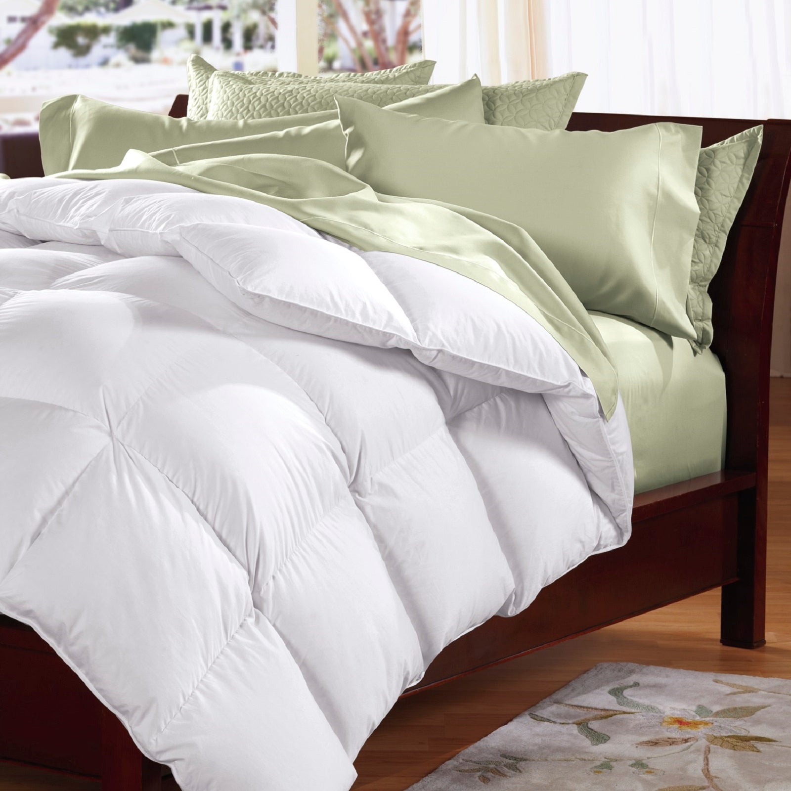 Goose Feather & Down Quilt 500GSM + Goose Feather and Down Pillows… - V160-K1396