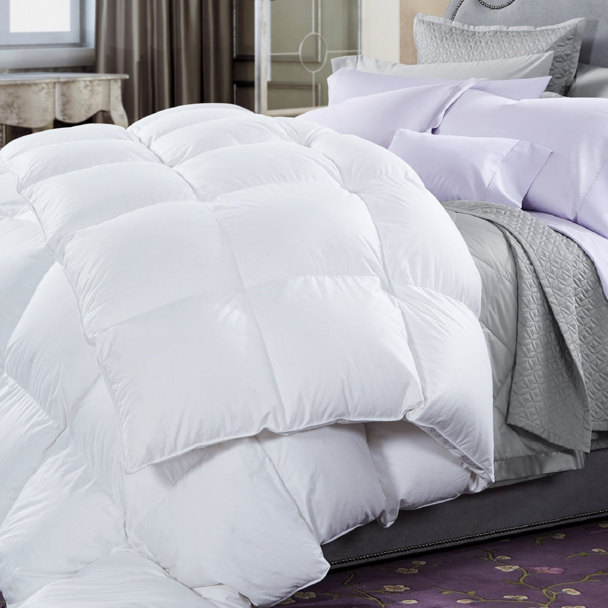 50% Duck Feather & 50% Duck Down Quilt 500GSM + Duck Pillows Twin… - V160-K1537