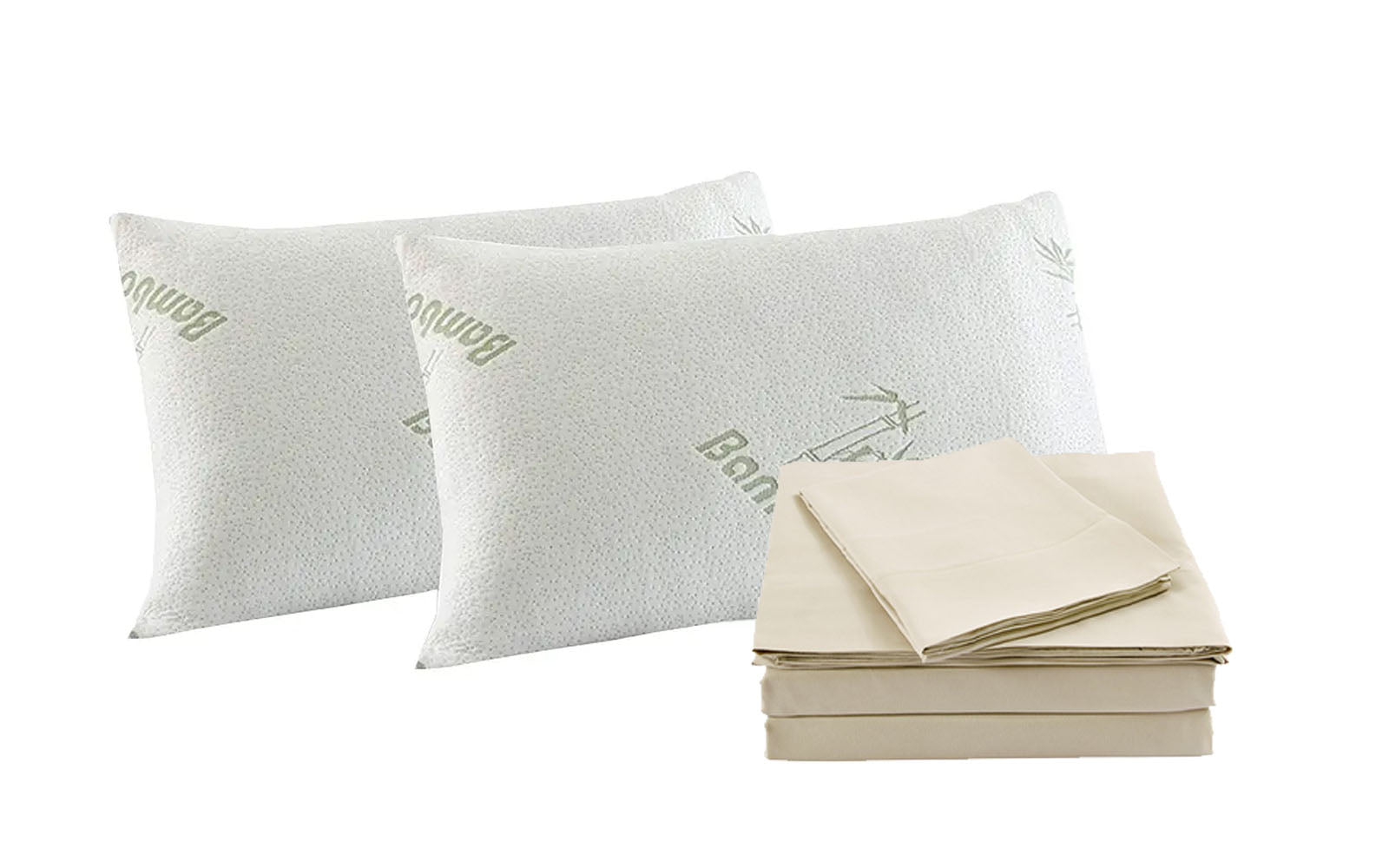Royal Comfort Bamboo Blend Sheet Set 1000TC and Bamboo Pillows 2… - V160-K2365