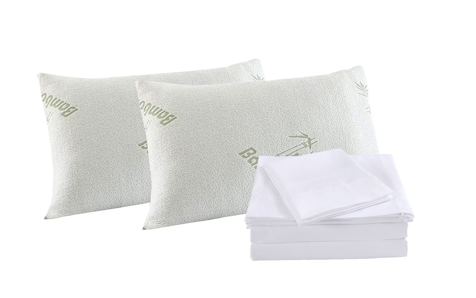 Royal Comfort Bamboo Blend Sheet Set 1000TC and Bamboo Pillows 2… - V160-K2367