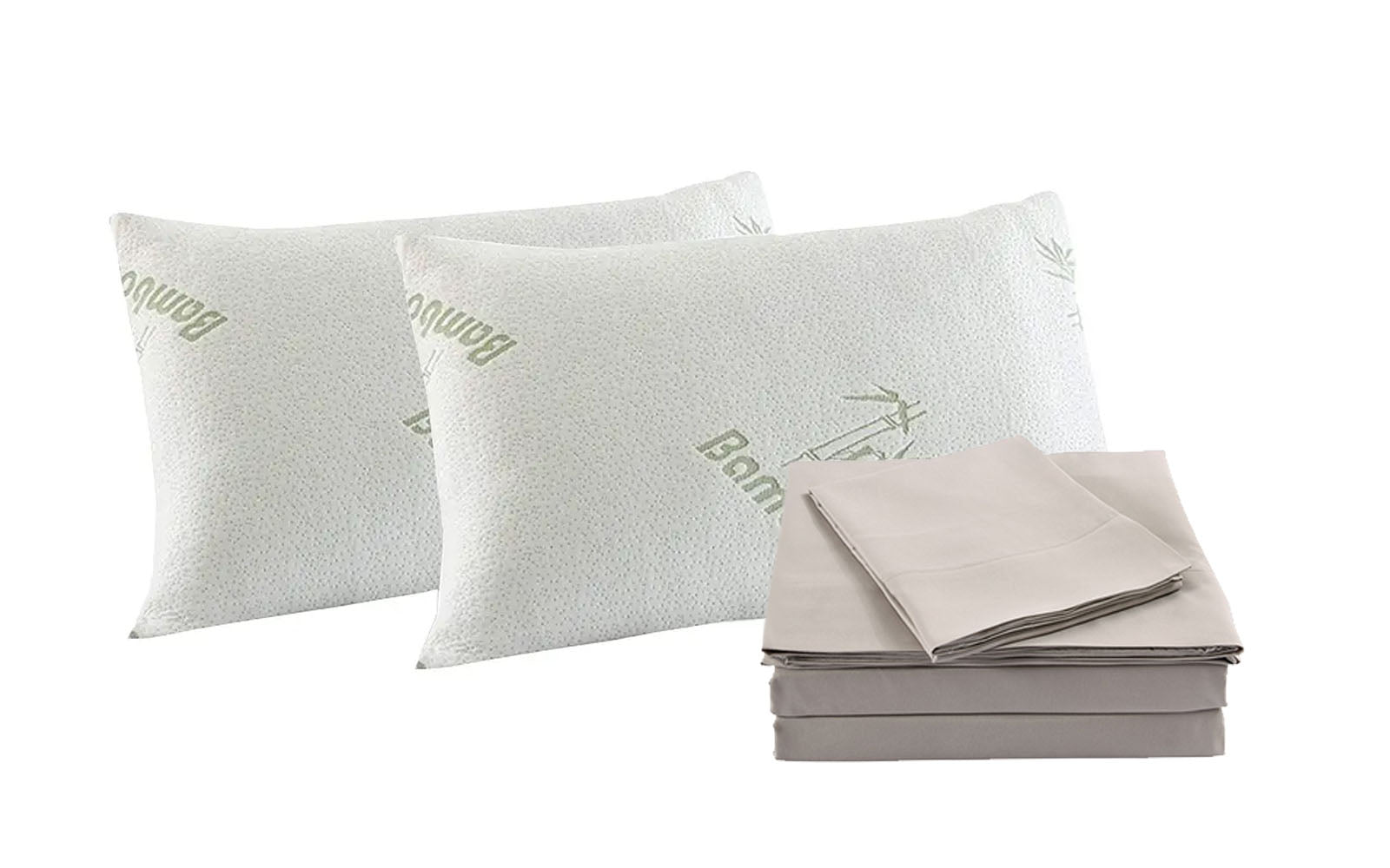 Royal Comfort Bamboo Blend Sheet Set 1000TC and Bamboo Pillows 2… - V160-K2369