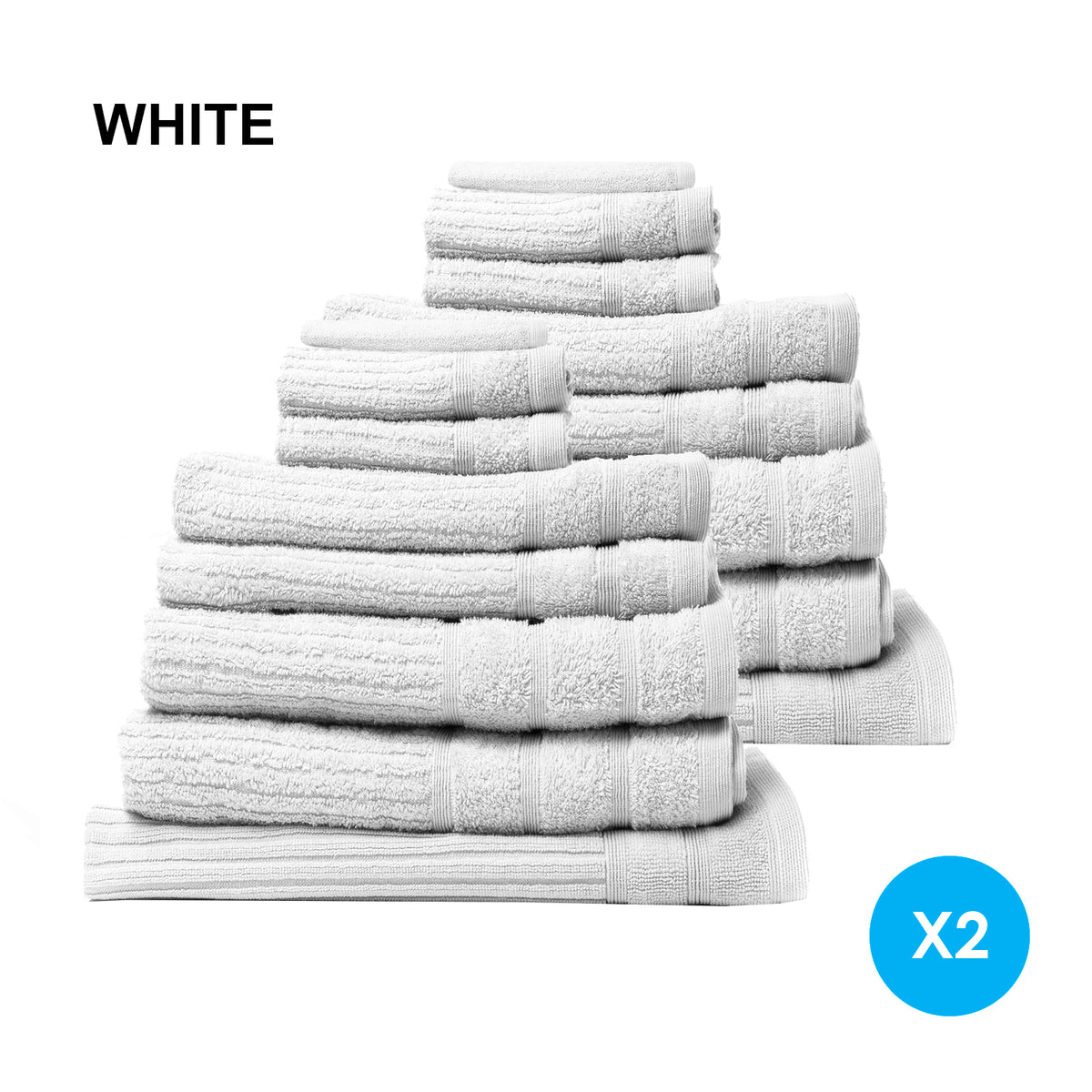 Royal Comfort 16 Piece Egyptian Cotton Eden Towel Set 600GSM… - V160-K2745
