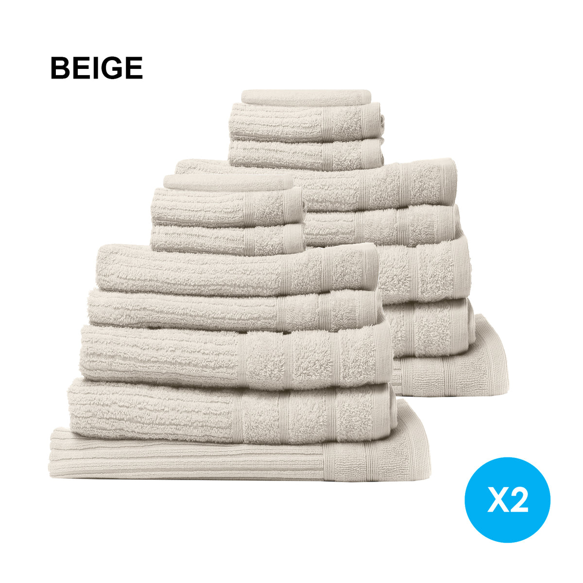 Royal Comfort 16 Piece Egyptian Cotton Eden Towel Set 600GSM… - V160-K2747
