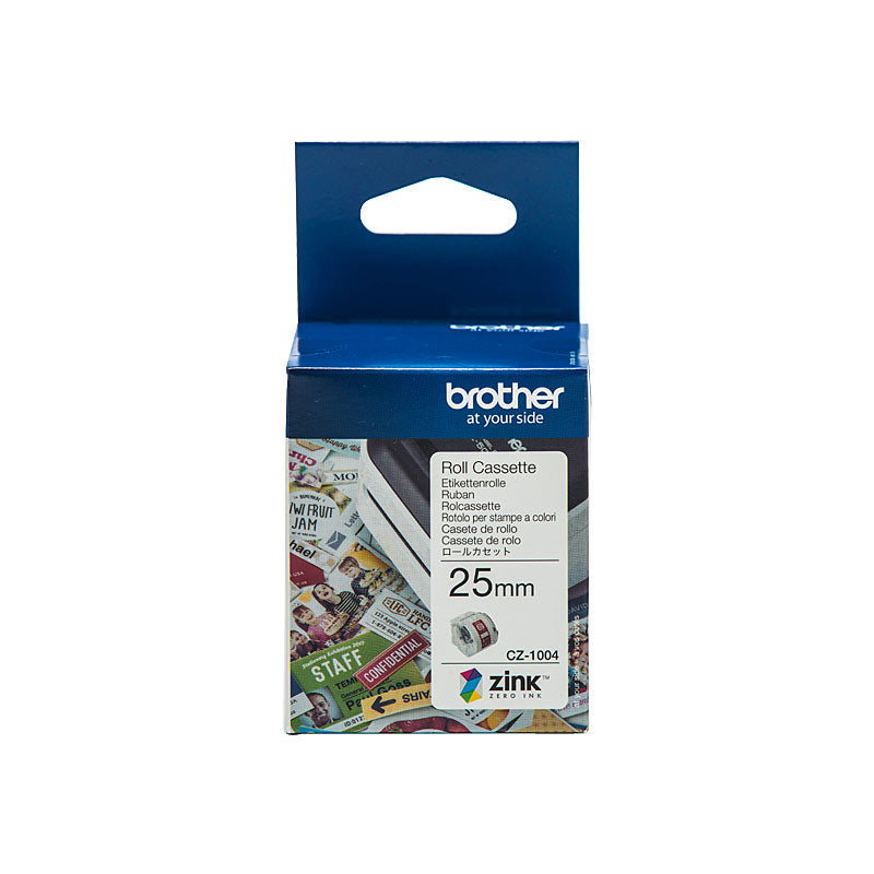 BROTHER CZ1004 Tape Cassette Full Colour continuous label roll, 25mm - 500W