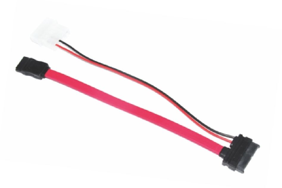 ASTROTEK Slim SATA Cable 50cm + 10cm 6 pins + - 7 pins Red Colour