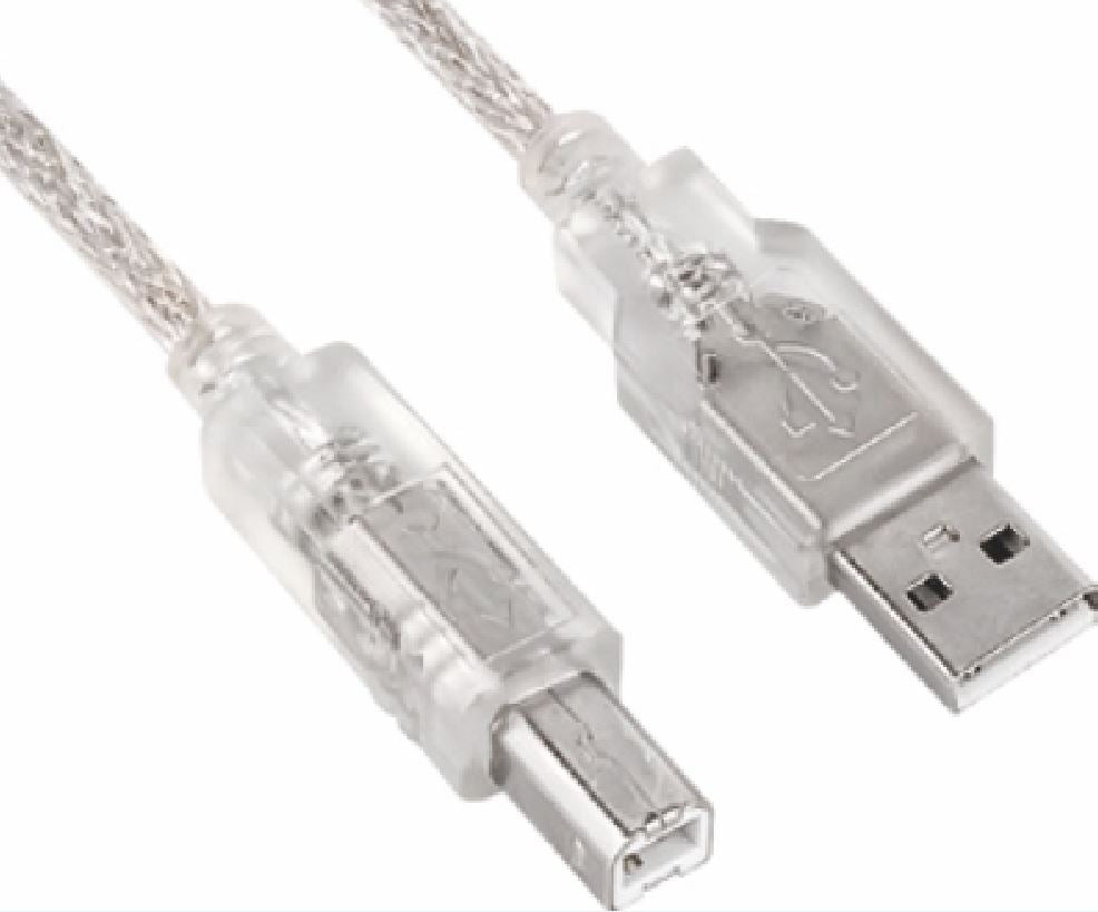 ASTROTEK USB 2.0 Printer Cable 5m - Type A Male - Male Transparent Colour