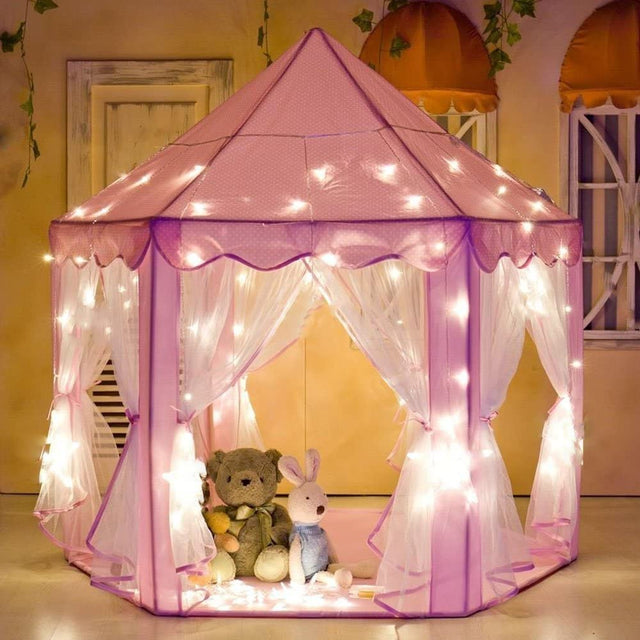 Princess Playhouse Toy Play Tent Kids Toddlers w/Mat Floor & Carry Bag (Pink)