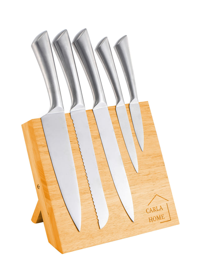 Natural Bamboo Magnetic Knife Block Holder w/Strong Magnets Kitchen Storage &