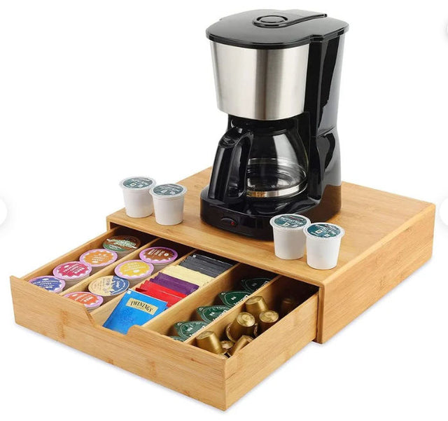 Bamboo K Cup Coffee Pod Holder Storage Organizer for Kitchen, Jewelry & Cosmetic