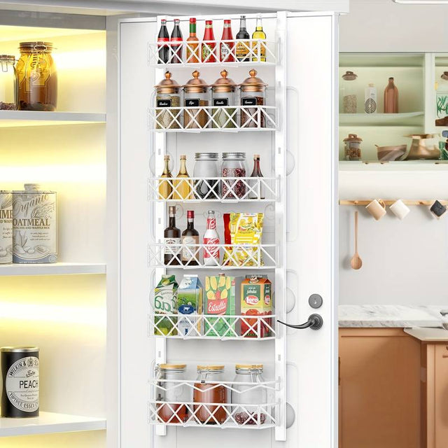 6 Tier Adjustable Baskets Over Door Pantry Organiser Home Kitchen Model 36119